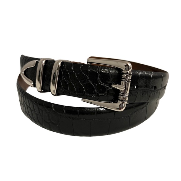 Accessories - Genuine Italian Black Leather Belt Handmade In Italy Size 42/105